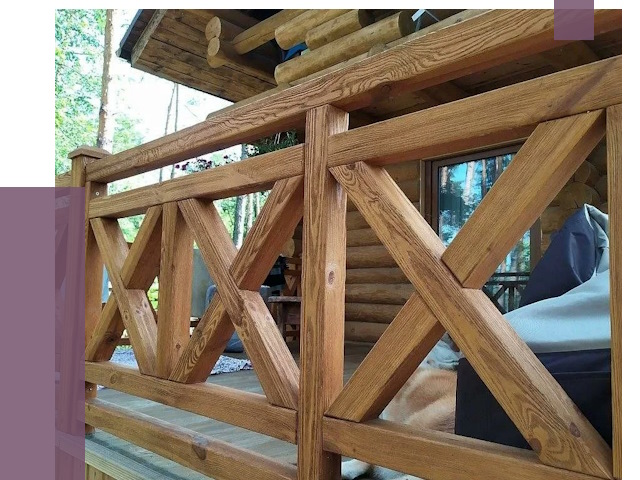 Деревянные перила под ключ в Снежинске от 7794 руб. 