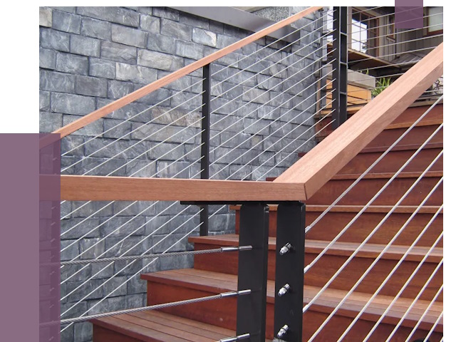 Тросовые перила под ключ в Снежинске от 7898 руб.