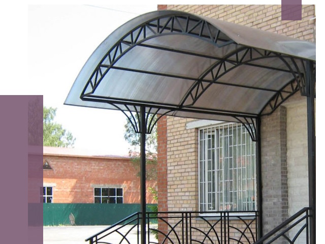 Металлические навесы и козырьки в Снежинске от 12990 руб.