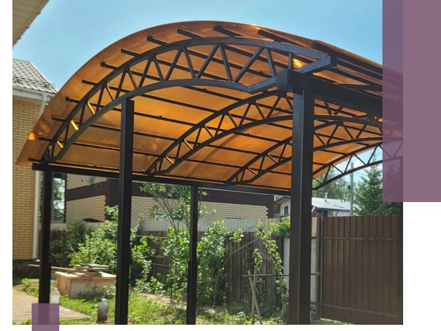 Изготовление навесов под ключ в Снежинске из качественных материалов