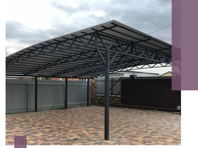 Недорогие навесы под ключ в Снежинске — изготовление и монтаж