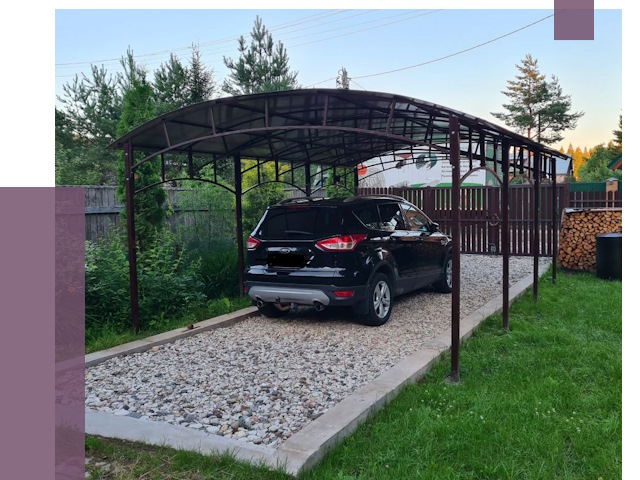 Навесы для автомобиля в Снежинске от 13354 руб.  | ПРОЛЁТ-Снж