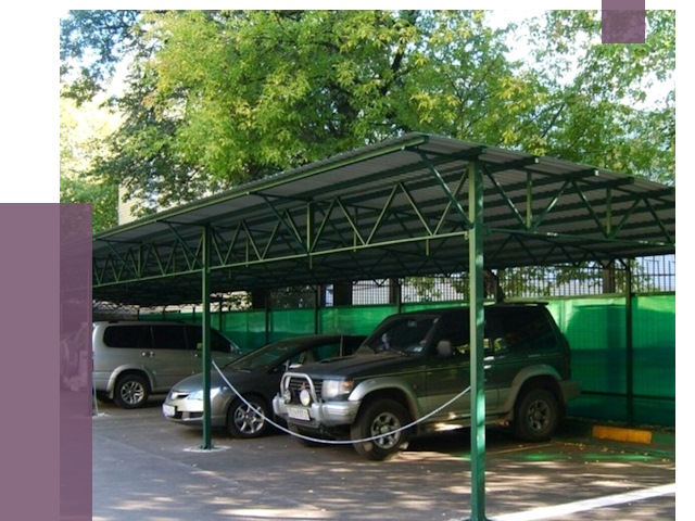 Навесы для парковки в Снежинске от 81577 руб. заказать | ПРОЛЁТ-Снж