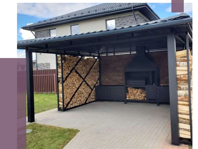 Навесы для барбекю в Снежинске от 12938 руб. под ключ | ПРОЛЁТ-Снж