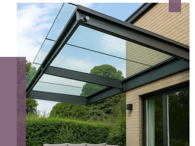 Стеклянные навесы и козырьки в Снежинске от 12470 руб.