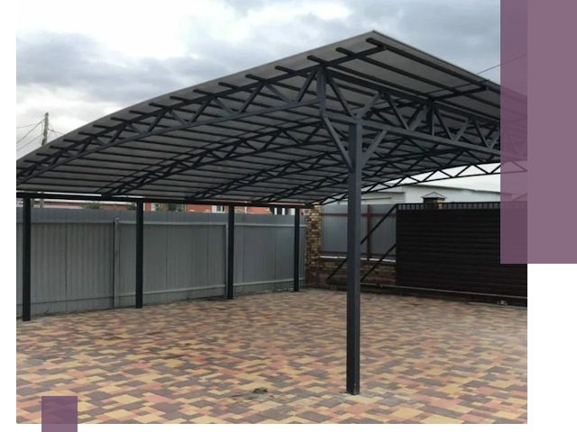 Металлические навесы под ключ в Снежинске — изготовление и монтаж