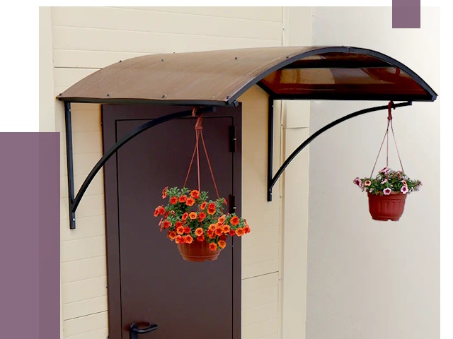 Козырьки над входом в Снежинске от 15068 руб.  | ПРОЛЁТ-Снж