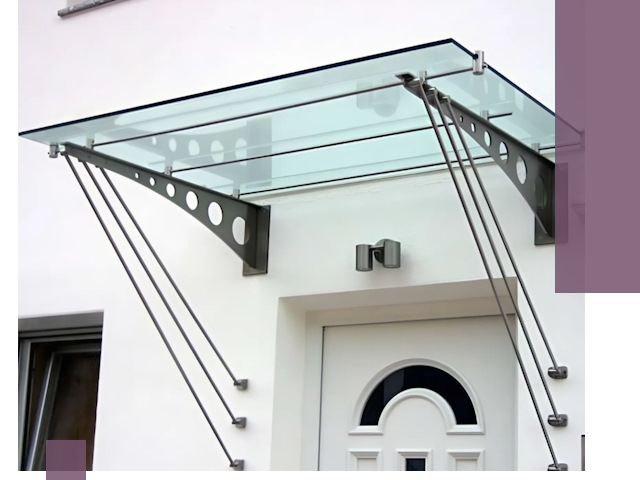 Козырьки над входом под ключ в Снежинске — изготовление и монтаж