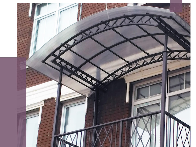 Козырьки над балконом в Снежинске от 8781 руб.  | ПРОЛЁТ-Снж