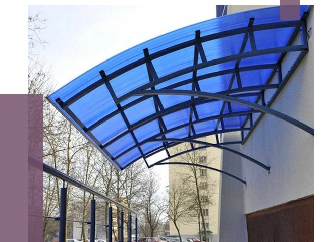 Козырьки из поликарбоната в Снежинске от 4365 руб. под ключ | ПРОЛЁТ-Снж