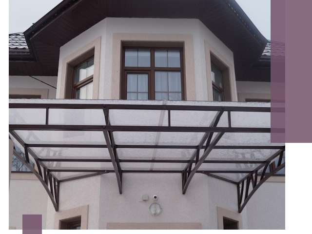 Козырьки из поликарбоната под ключ в Снежинске