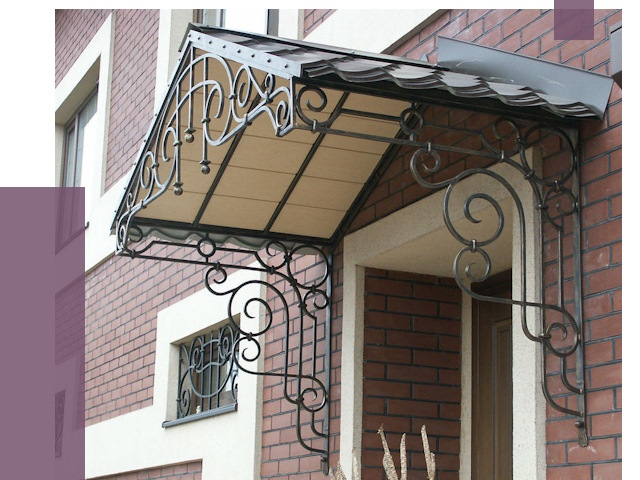 Двускатные козырьки в Снежинске под ключ от 12990 руб.