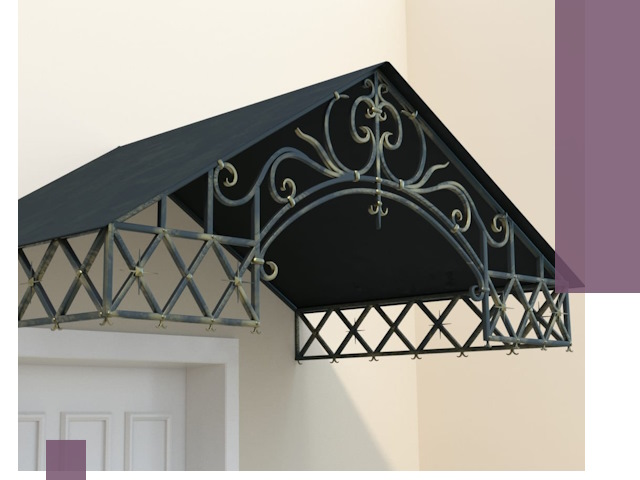 Двускатные металлические козырьки под ключ в Снежинске